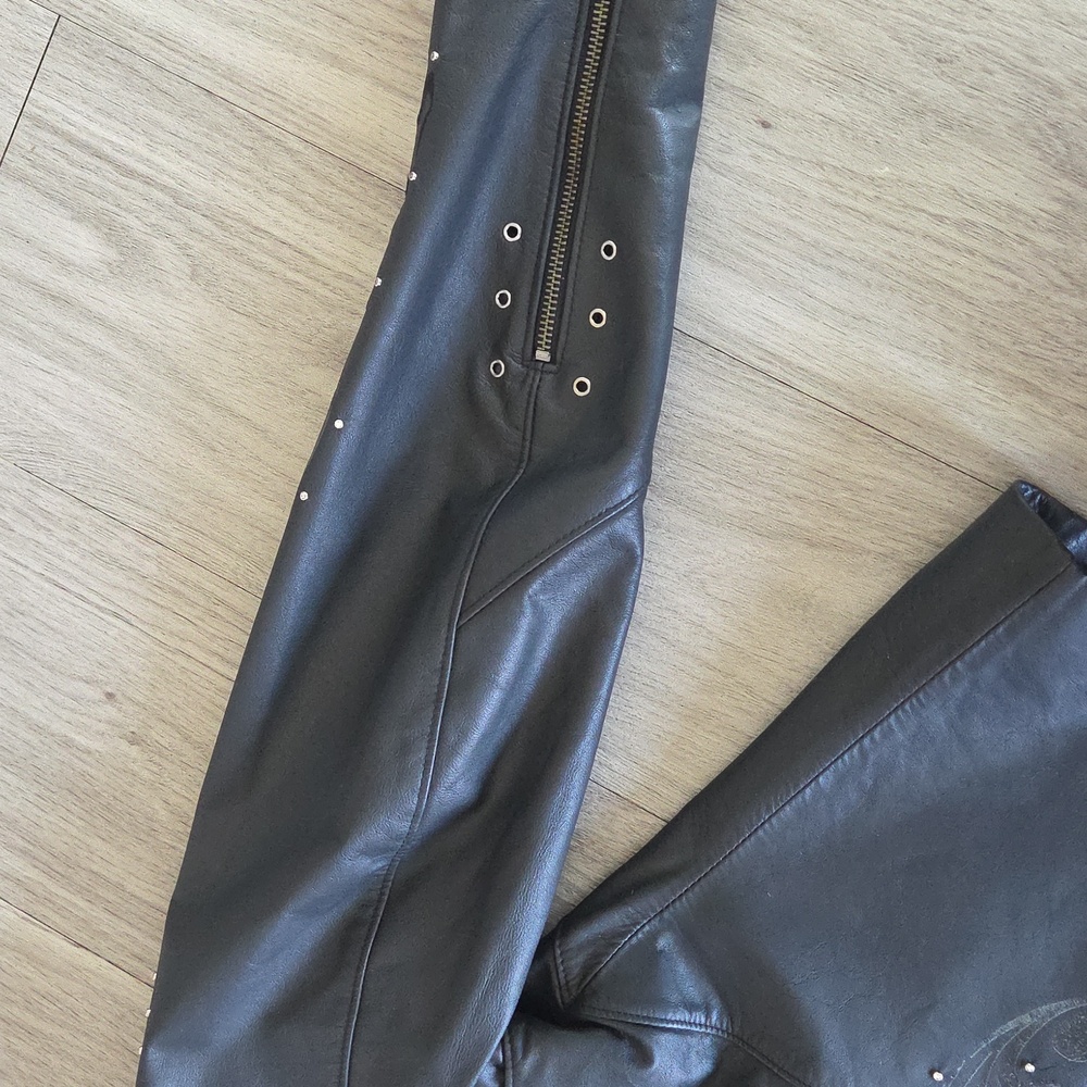 Women's Harley- Davidson Wicked Willie G Skull Genuine Leather Size S. Swarvoski - Picture 4 of 16